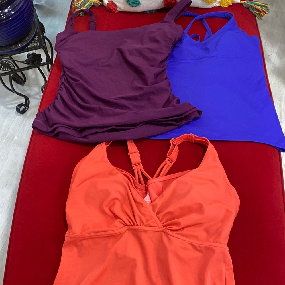 BUNDLE OF 3 workout Women's Muscle Tees - Purple, Blue, and Orange